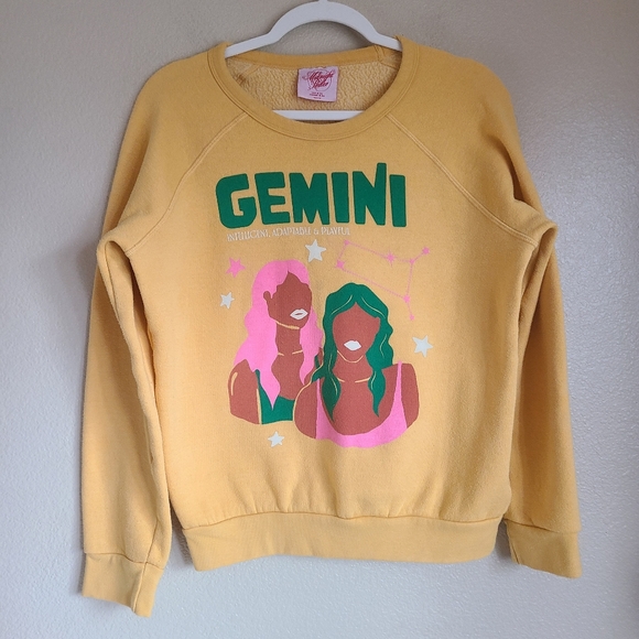 anthropologie midnight rider the carolita zodiac sweatshirt gemini size M - Picture 8 of 9